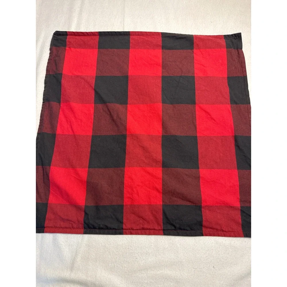Pottery Barn Pillow Cover Unisex 24x24 Red Buffalo Check Plaid Cotton Twill